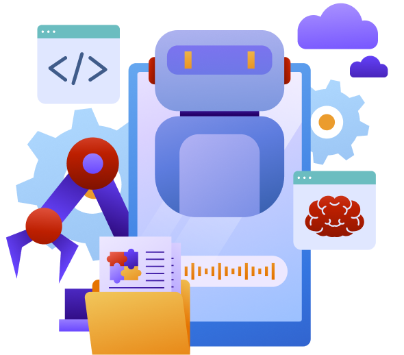 AI-Powered Customer Support Solutions Vector