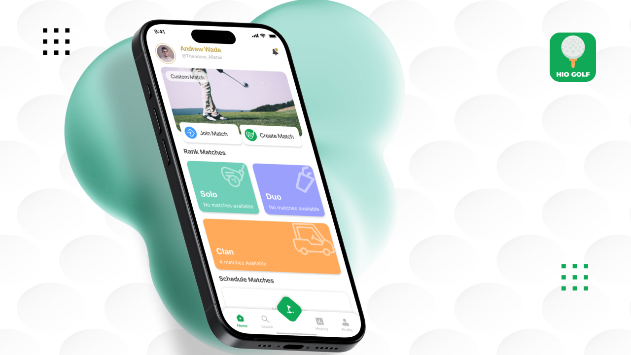 HIO Golf App Interface
